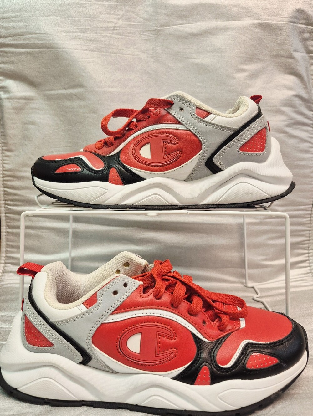 Champion Red, Black & White Chunky Sneakers 7.5